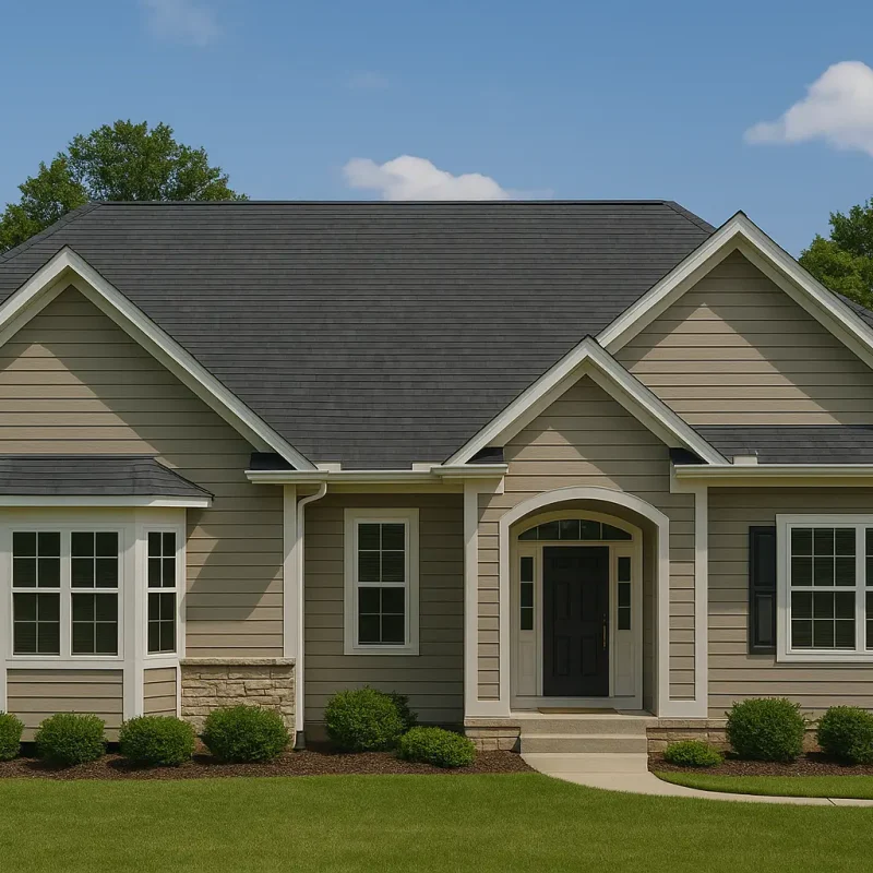 Suburban home with dark gray shingle roof in Cook County, Georgia